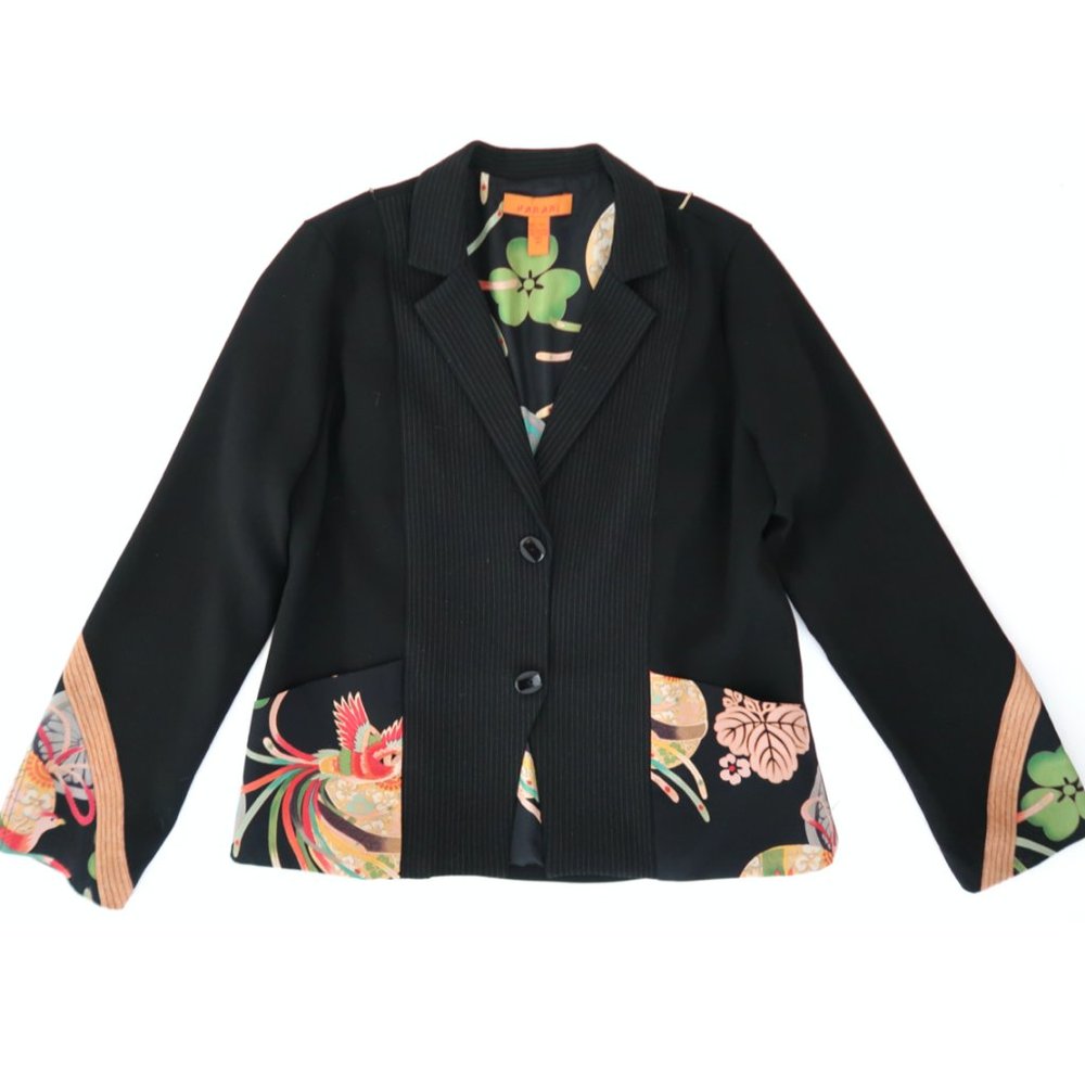 Harari Patchwork Jacket Asian Bird & Floral Print - image 3